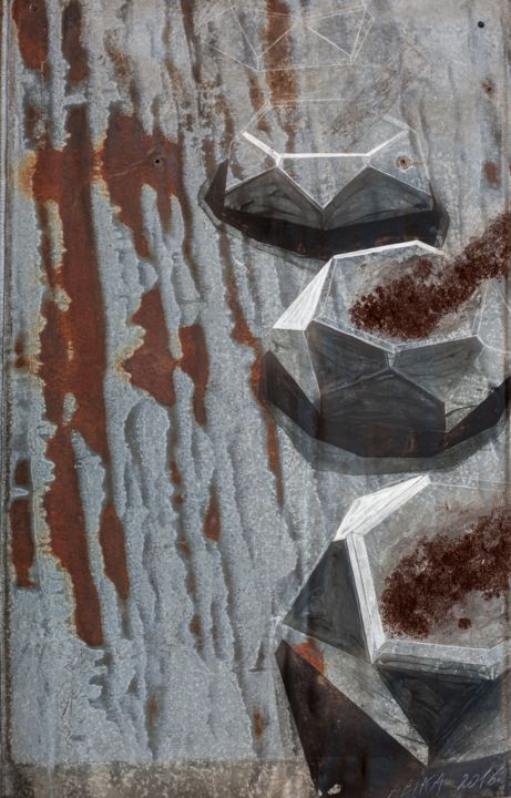 Schilderij getiteld "Teika" door Kristine Abika, Origineel Kunstwerk, Acryl