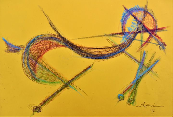 étude de cheval cubiste 2 图画, 11.8x16.5 in