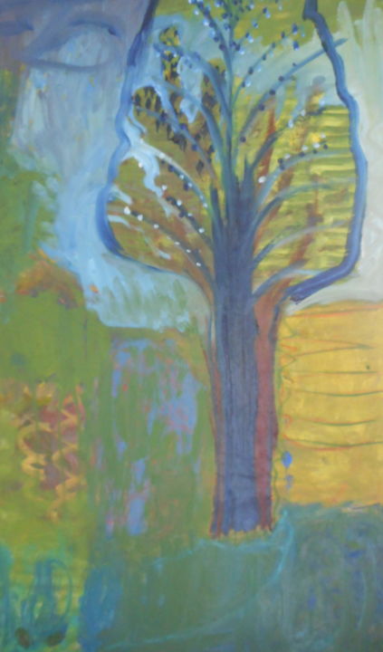 Pintura titulada "ARBRE D'ETE" por Mchartrie, Obra de arte original, Oleo Montado en Cartulina