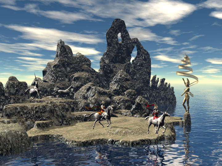 Ile aux Licornes Digital Arts, 17.7x23.6 in