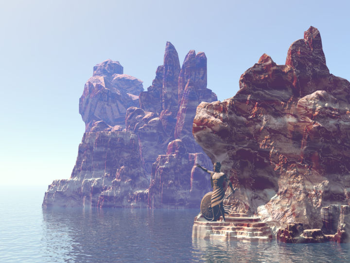 Calanque au Colosse Digital Arts, 17.7x23.6 in