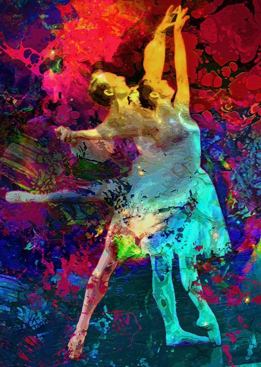 Malarstwo zatytułowany „Pas de Deux” autorstwa Anil Kumar, Oryginalna praca, Akryl Zamontowany na Drewniana rama noszy
