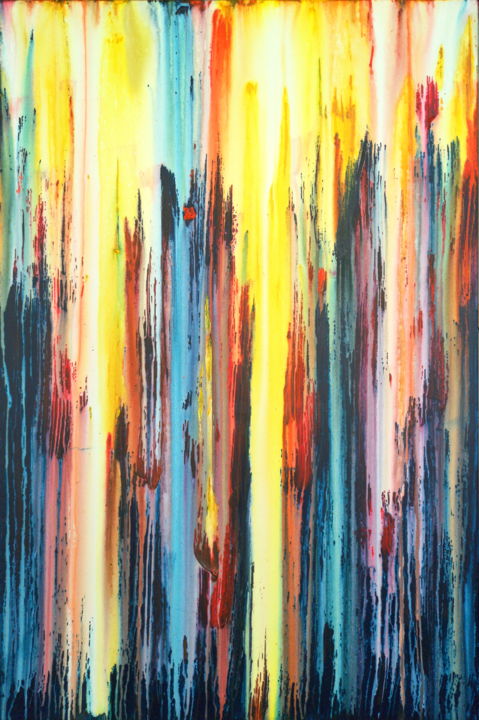 Painting titled "A Crush on Color (#…" by Carla Sá Fernandes, Original Artwork, Acrylic Mounted on Wood Stretcher frame
