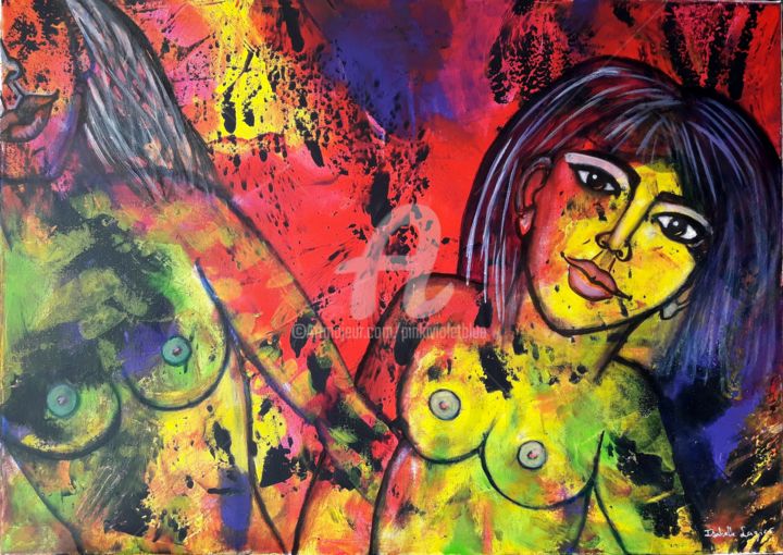 Viens dans mes bras 绘画, 19.7x27.6 in