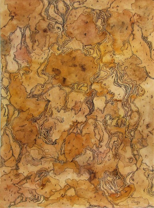 Drawing titled "Dérivé de Quercus S…" by Isabelle Stagg, Original Artwork, Watercolor
