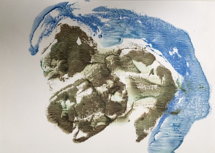 Printmaking titled "Minéral" by Isabelle Langlois, Original Artwork, Monotype