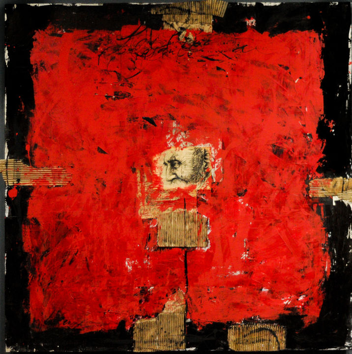 "MIRADA 2" başlıklı Tablo Agnes Druenne tarafından, Orijinal sanat, Karakalem Ahşap panel üzerine monte edilmiş