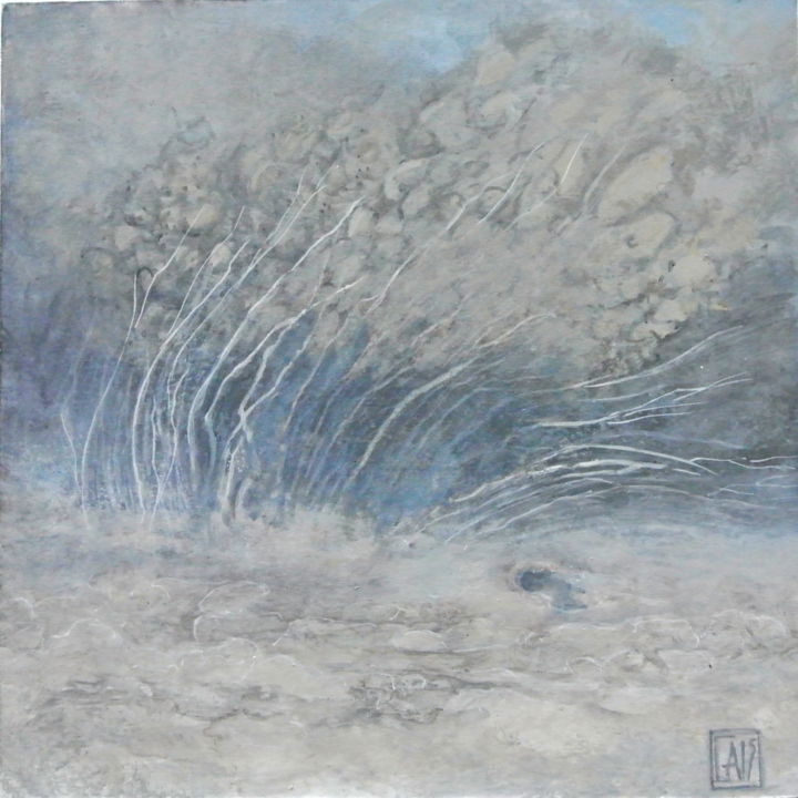 Peinture intitulée "fragment de monde n…" par Dominique Gais, Œuvre d'art originale, Encre Monté sur Métal
