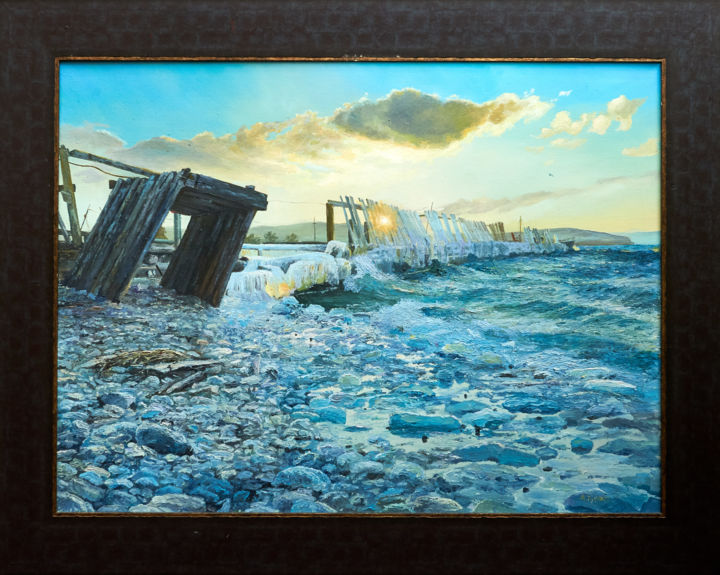 Pittura intitolato "Baikal" da Andrey Lipko, Opera d'arte originale, Olio