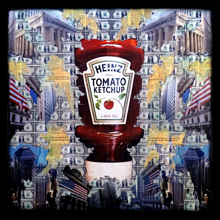 Painting titled "Tehos - Heinz tomat…" by Tehos, Original Artwork, Collages