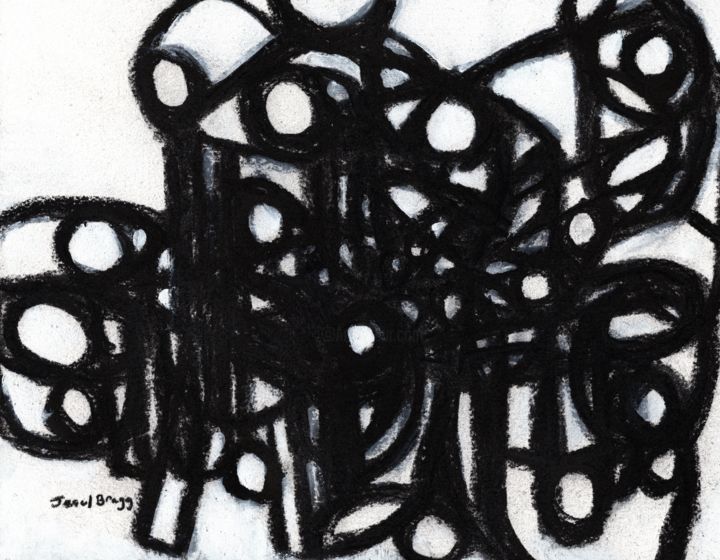 Drawing titled "Conveyor Belt" by Janel Bragg, Original Artwork, Charcoal