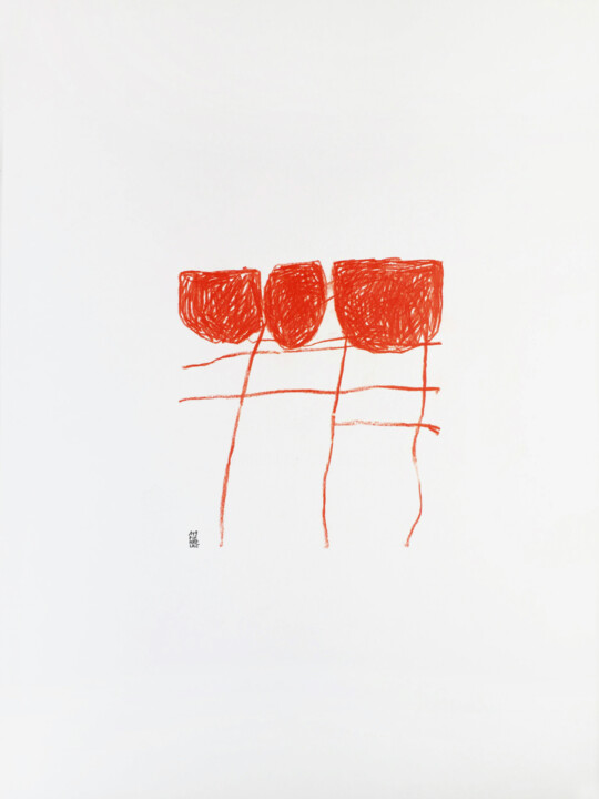 Dessin intitulée "LEAVE THE GROUND 3" par Luc Pierre, Œuvre d'art originale, Pastel