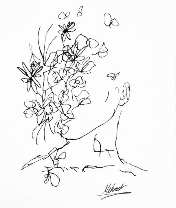 Drawing titled "Sevdiğim Sol Yanımd…" by Mehmet Onur Torun, Original Artwork, Charcoal