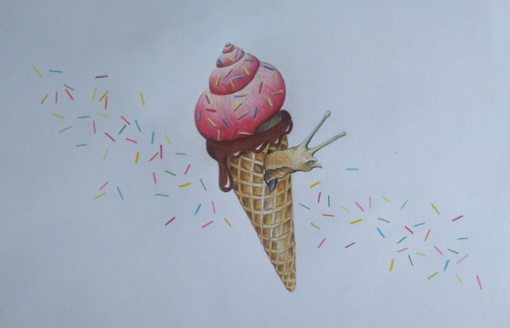Escargot glace 图画, 8.9x13.8 in