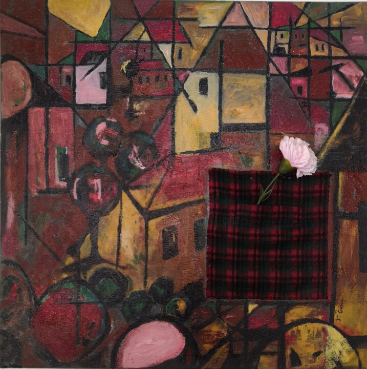 Peinture intitulée "le Pré #artistsuppo…" par Frédérique Girin, Œuvre d'art originale, Acrylique