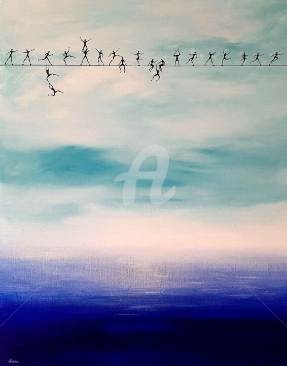 Encombrement funambulesque 绘画, 36.2x28.7 in