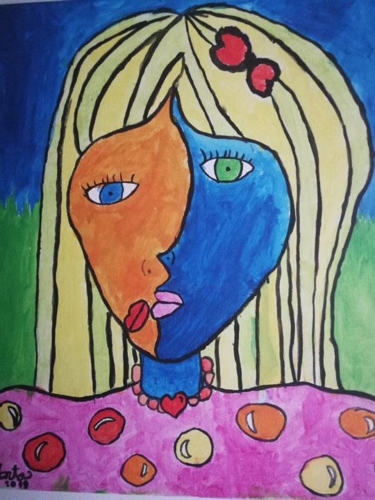 Painting titled "Picaso style" by Viorel Grecu, Original Artwork, Acrylic