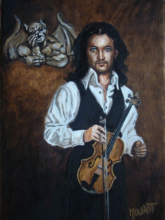 le violoniste 绘画, 10.6x7.5 in