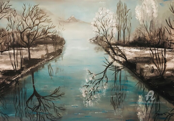 Malerei mit dem Titel "Waiting" von Daciana, Original-Kunstwerk, Acryl