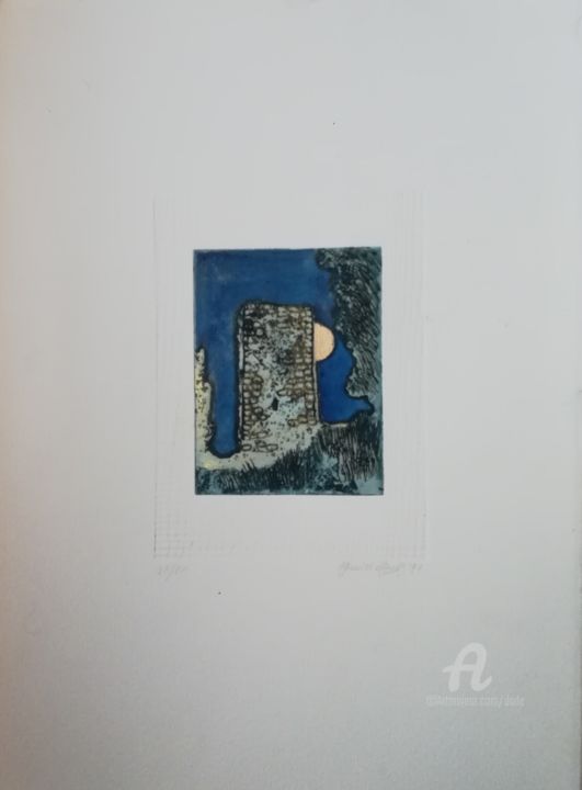 Torre del Castello di trezzo sull'Adda Printmaking, 13.8x9.8 in