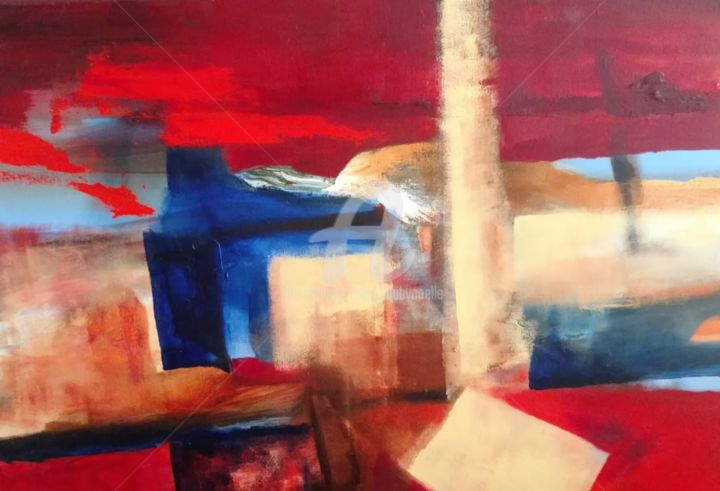 Peinture intitulée "le bleu qu on perço…" par Noëlle Dauby, Œuvre d'art originale, Acrylique Monté sur Châssis en bois