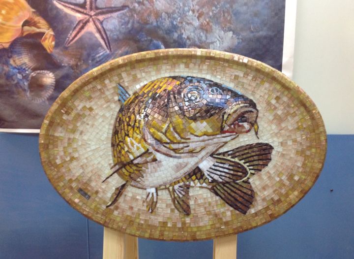 Design getiteld "Карп" door Gennadii Chernev, Origineel Kunstwerk, Mozaïek