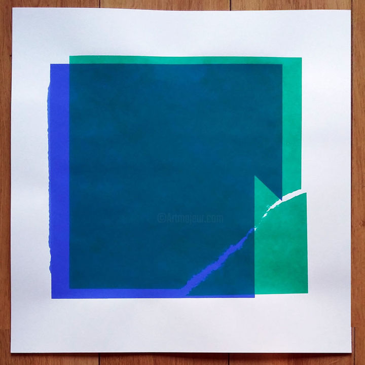 Incisioni, stampe intitolato "Fuir le carré / ble…" da Jo-Ka, Opera d'arte originale, Serigrafia