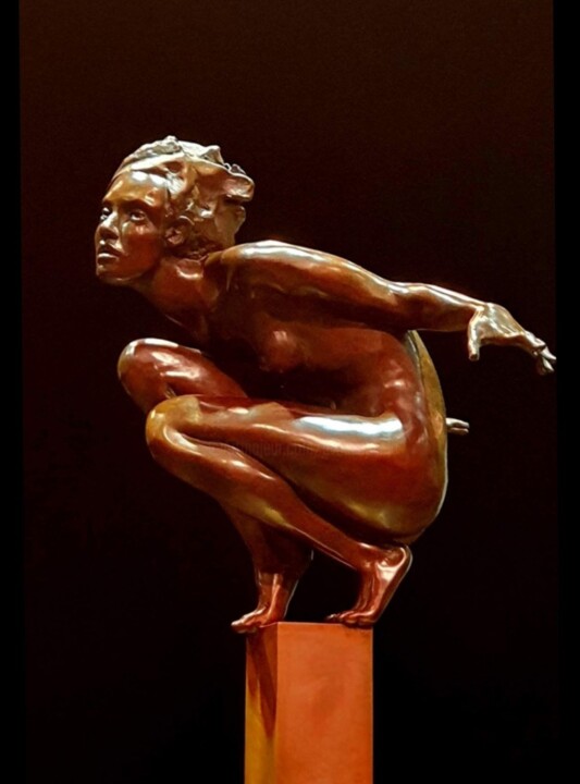 Sculpture intitulée "Fleur de Jeanne (od…" par Eva Czaplicki, Œuvre d'art originale, Bronze