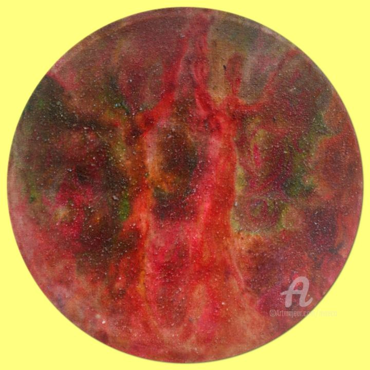 Painting titled "Deux Déesses-Mères…" by Mariska Ma Veepilaikaliyamma, Original Artwork, Tempera