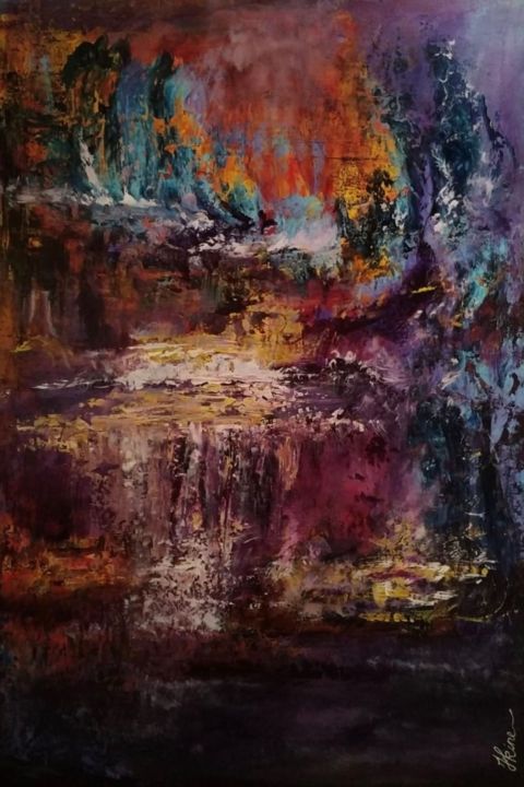 Peinture intitulée "Féérie" par Hkine, Œuvre d'art originale, Acrylique
