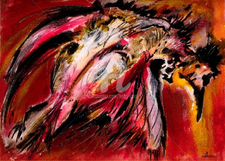 L'oiseau mort 图画, 15.8x19.7 in