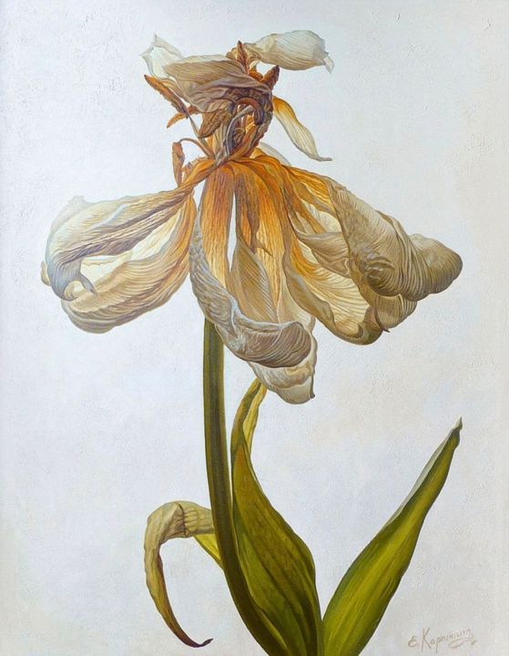 제목이 "Improbable Flower"인 미술작품 Irini Karpikioti로, 원작, 기름