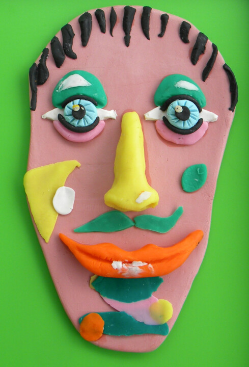 Peinture intitulée "Figurine en argile…" par Lize, Œuvre d'art originale, Pâte polymère