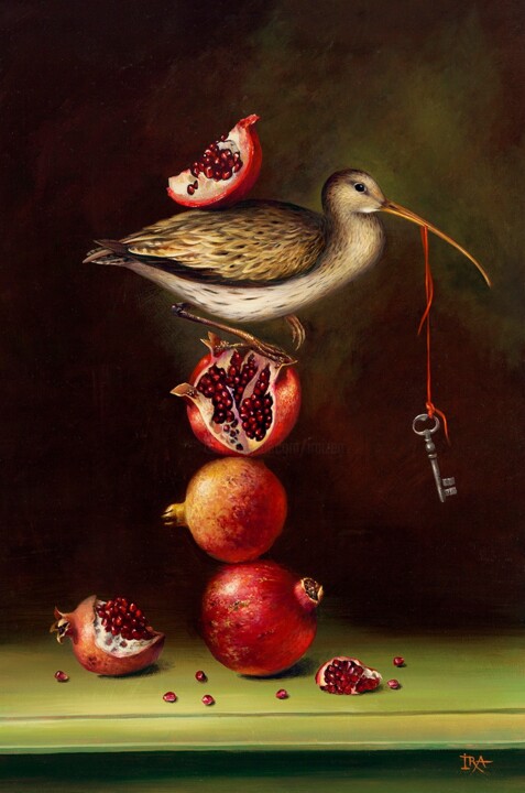 Εκτυπώσεις & Χαρακτικά με τίτλο "Pyramid with Pomegr…" από Irena Aizen, Αυθεντικά έργα τέχνης, Ψηφιακή εκτύπωση Τοποθετήθηκε…