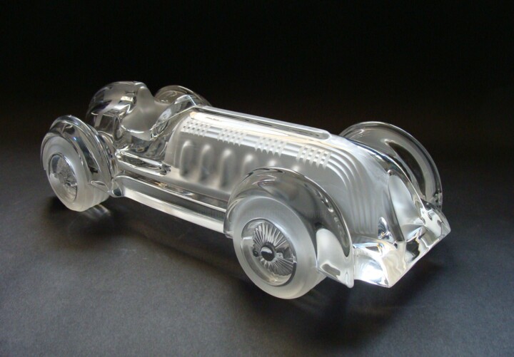 Sculptuur getiteld "Monoplace Le Mans e…" door Xavier Froissart, Origineel Kunstwerk, Glas