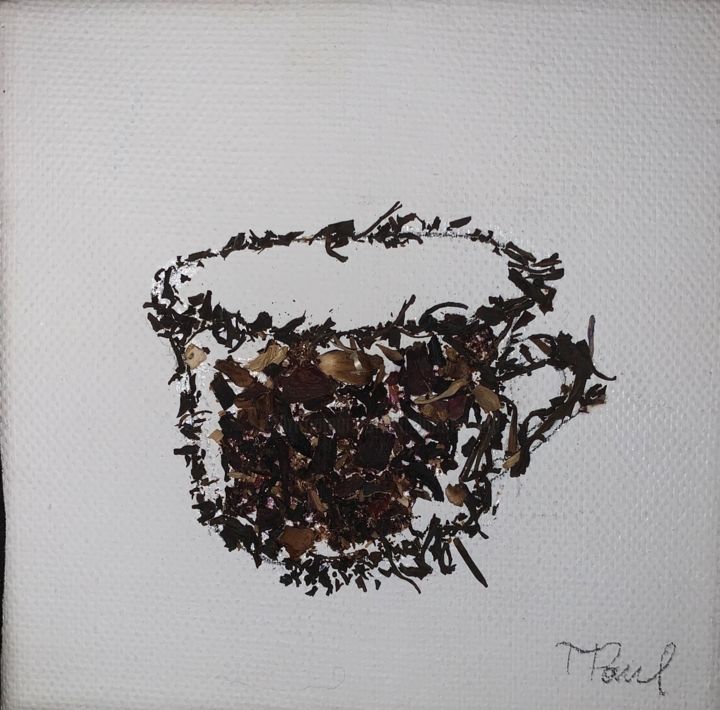 « Tea time » 绘画, 5.9x5.9 in