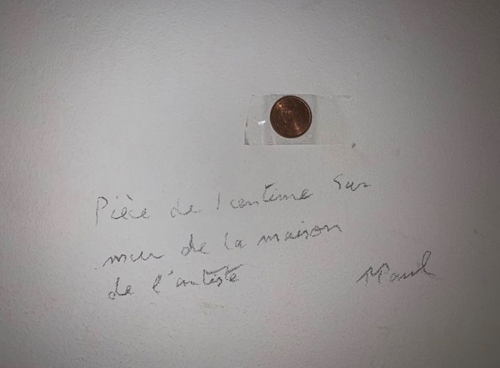 « Pièce de 1 centime sur mur de la maison de l’artiste » 绘画, 19.7x27.6 in