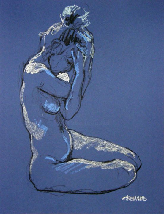 Dessin intitulée "fusain et craie 202…" par Christian Rolland, Œuvre d'art originale, Fusain