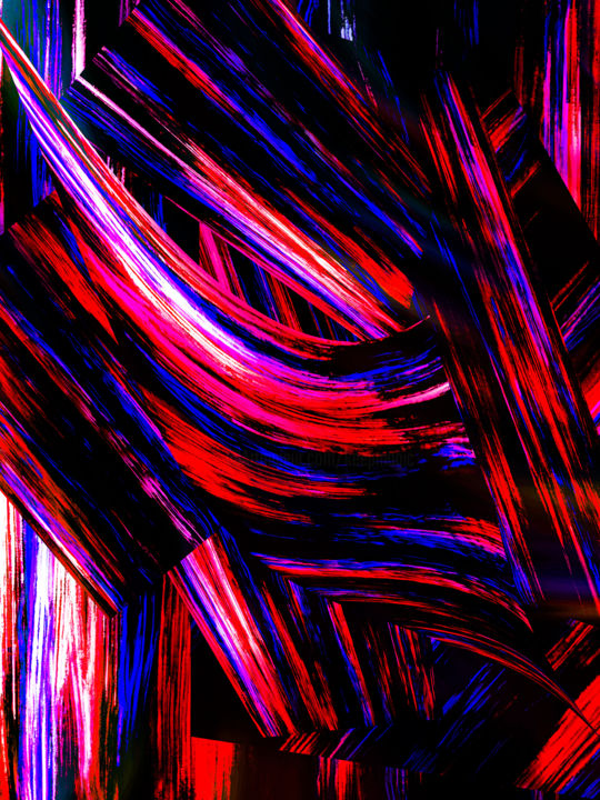 Digital Arts titled ""Einflüsse von Strö…" by Keep Magic, Original Artwork, Digital Painting Mounted on Wood Stretcher frame