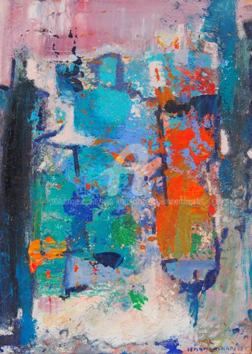 「Vitrine naïve」というタイトルの絵画 Jean-Marc Chapelet (jeanmarchapelet)によって, オリジナルのアートワーク, オイル
