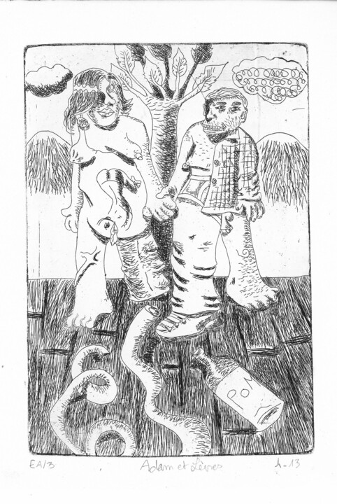 Adam et Lèvres 印花与版画, 7.9x5.9 in