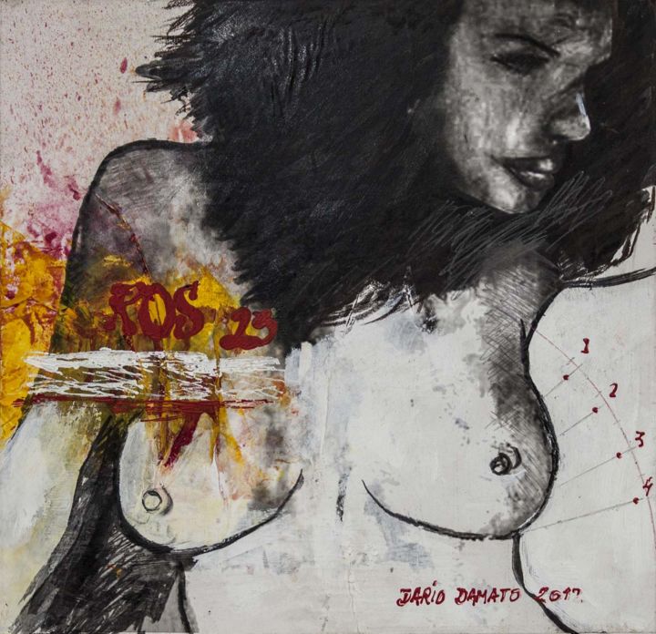 Painting titled "Ros 23" by Dario Damato, Original Artwork, Oil