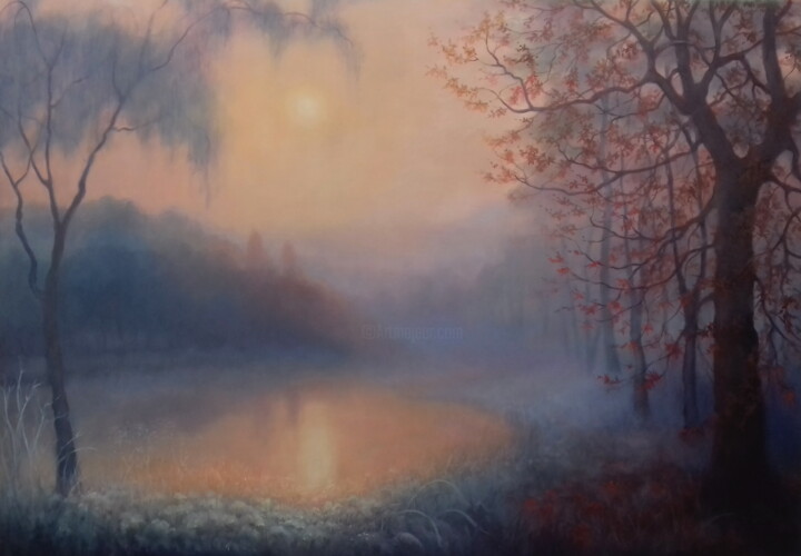 Peinture intitulée "Pool of Dreams" par Lee Campbell, Œuvre d'art originale, Huile Monté sur Châssis en bois