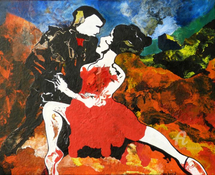 Le tango des amoureux 绘画, 31.9x39.4 in