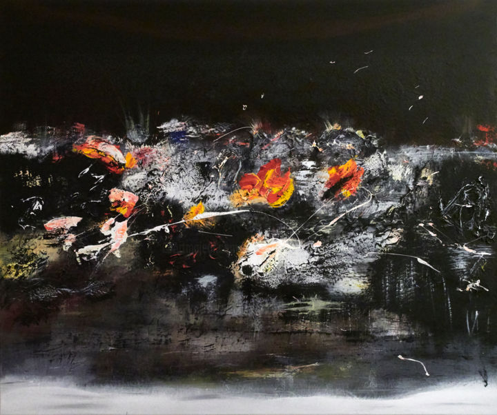 Painting titled "Composition abstrac…" by Thierry Daudier De Cassini, Original Artwork, Acrylic
