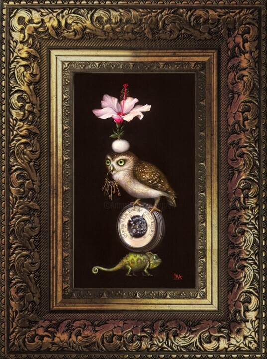 印花与版画 标题为“Pyramid with Owl. F…” 由Irena Aizen, 原创艺术品, 数字打印 安装在纸板上