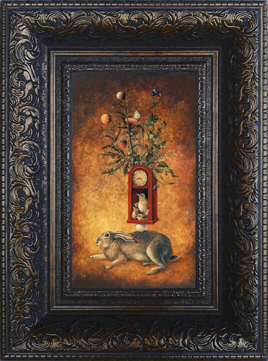 Incisioni, stampe intitolato "Pyramid with Hare.…" da Irena Aizen, Opera d'arte originale, Stampa digitale Montato su Cartone