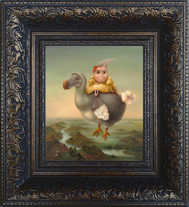 Flying Dodo. Framed Print on canvas 印花与版画, 9.3x7.9 in