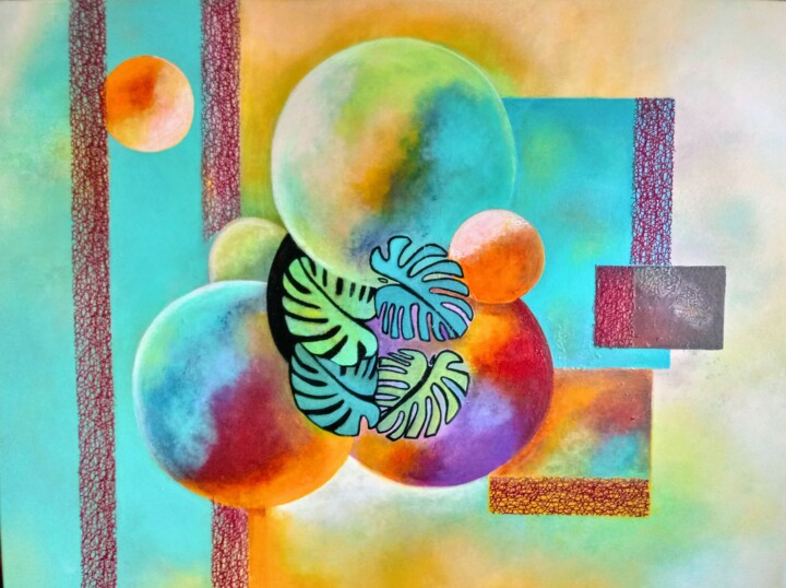 Painting titled "Arc en Ciel" by Giuseppina Vella (Les couleurs de Joséphine), Original Artwork, Acrylic