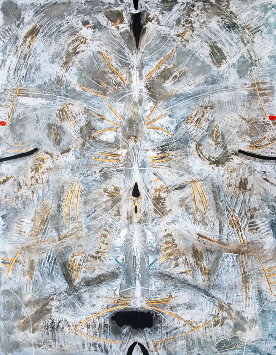 Painting titled "AURA 19-74 3D textu…" by Jakub Jecminek, Original Artwork, Acrylic